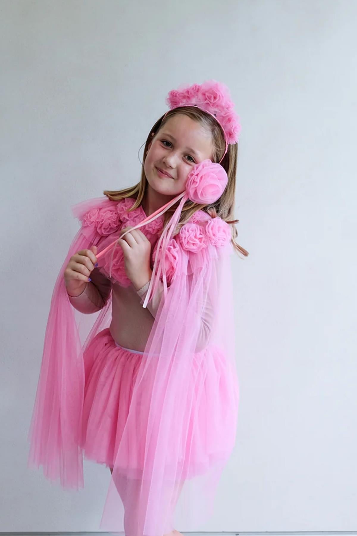 Mimi & Lula / Pink Ruffle Flower Pelerin Çok Renkli