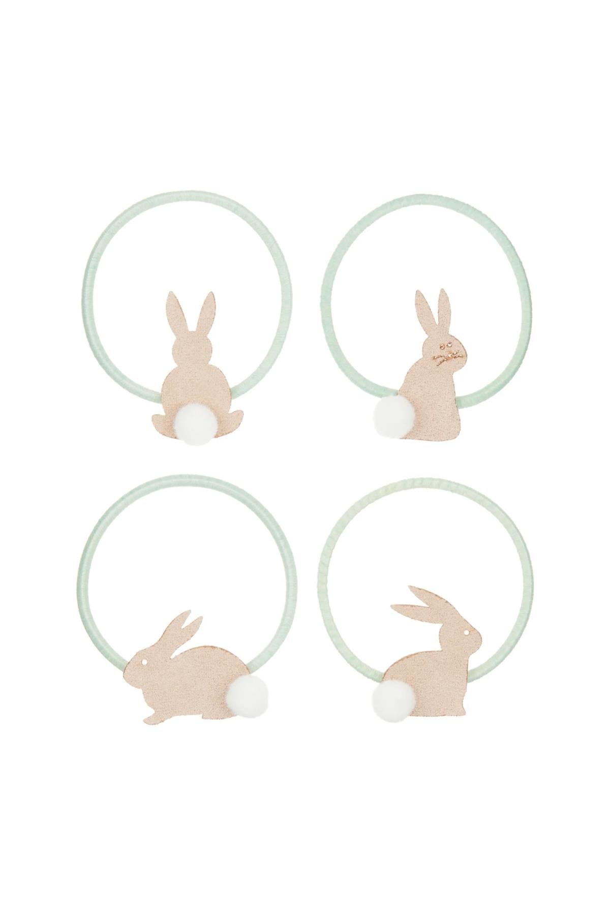 Mimi & Lula Spring Bunny 4'lü Lastik Toka Çok Renkli