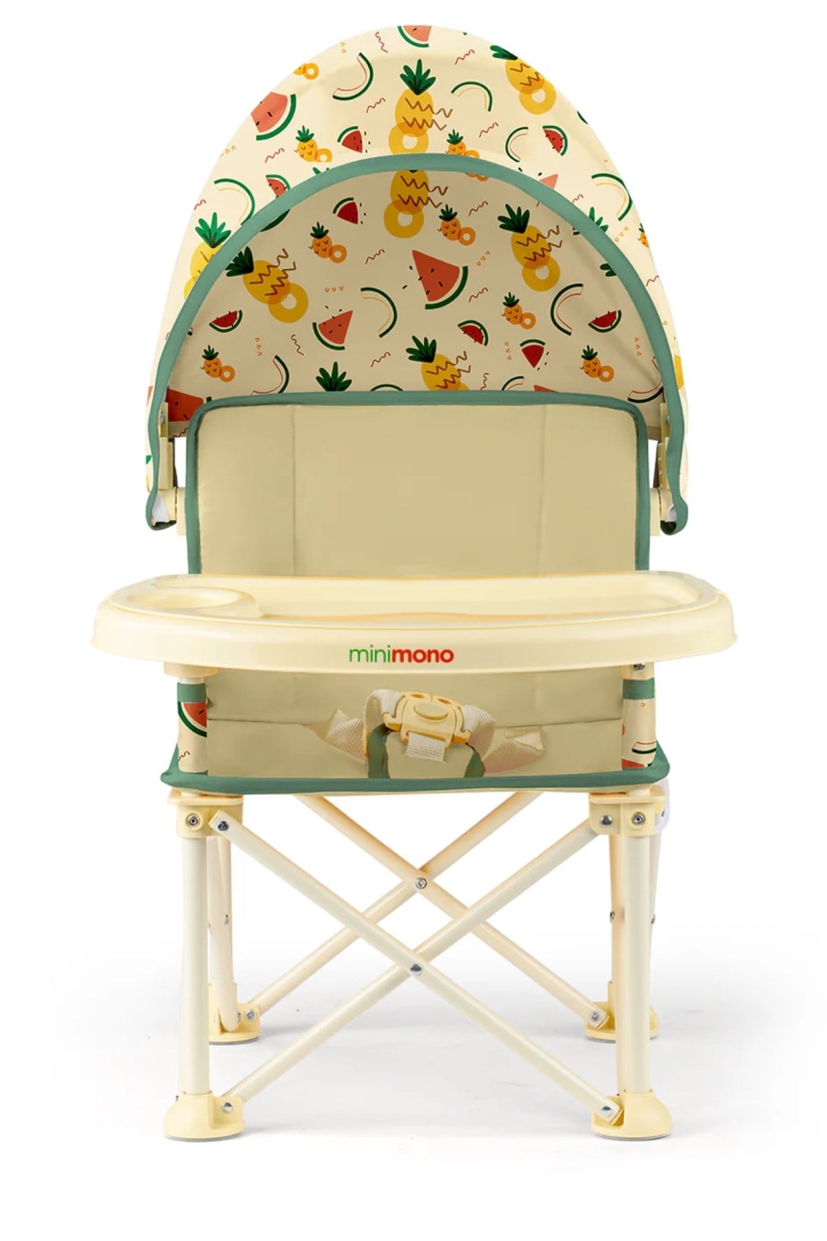 Minimono Yeni Tenteli Portatif  Mama Sandalyesi - Karpuz&Ananas Bej