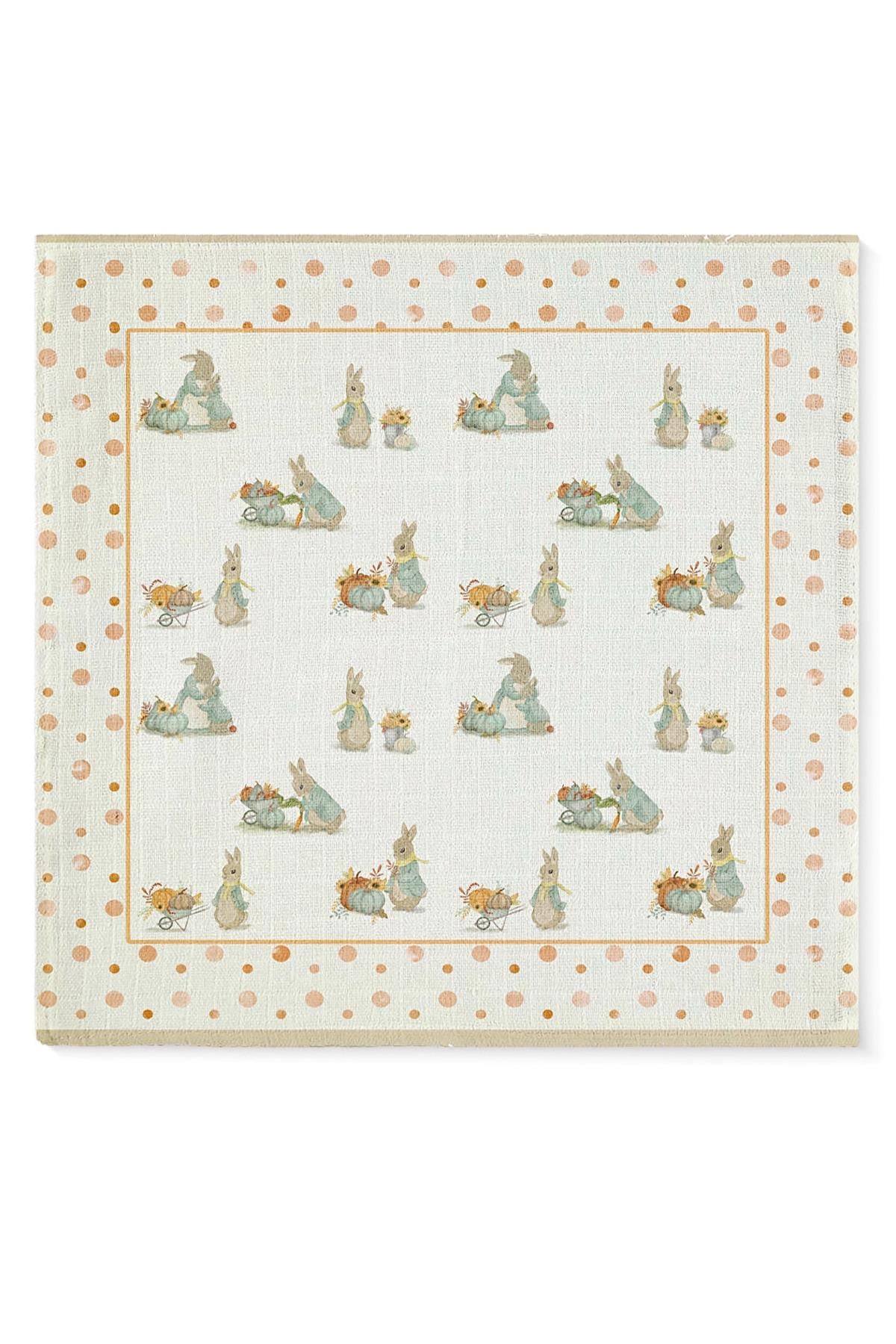 Nilue / Rabbit Family Muslin Örtü Krem Rengi