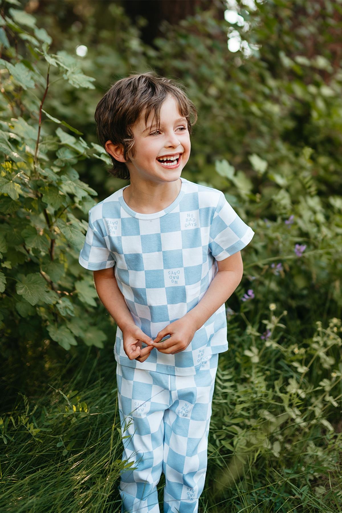 No Bad Days Kısa Kollu Pijama Takımı Mavi