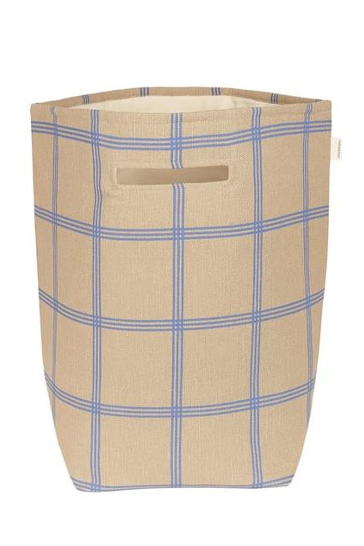 Nobodinoz / Vibes Büyük Sepet, Brown Blue Windowpane Std