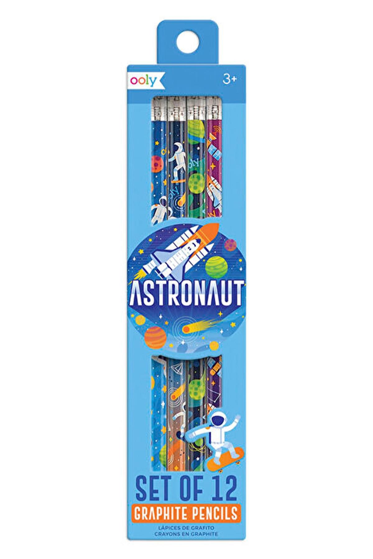 Ooly 12li Silgili Kurşun Kalem - Astronaut Çok Renkli