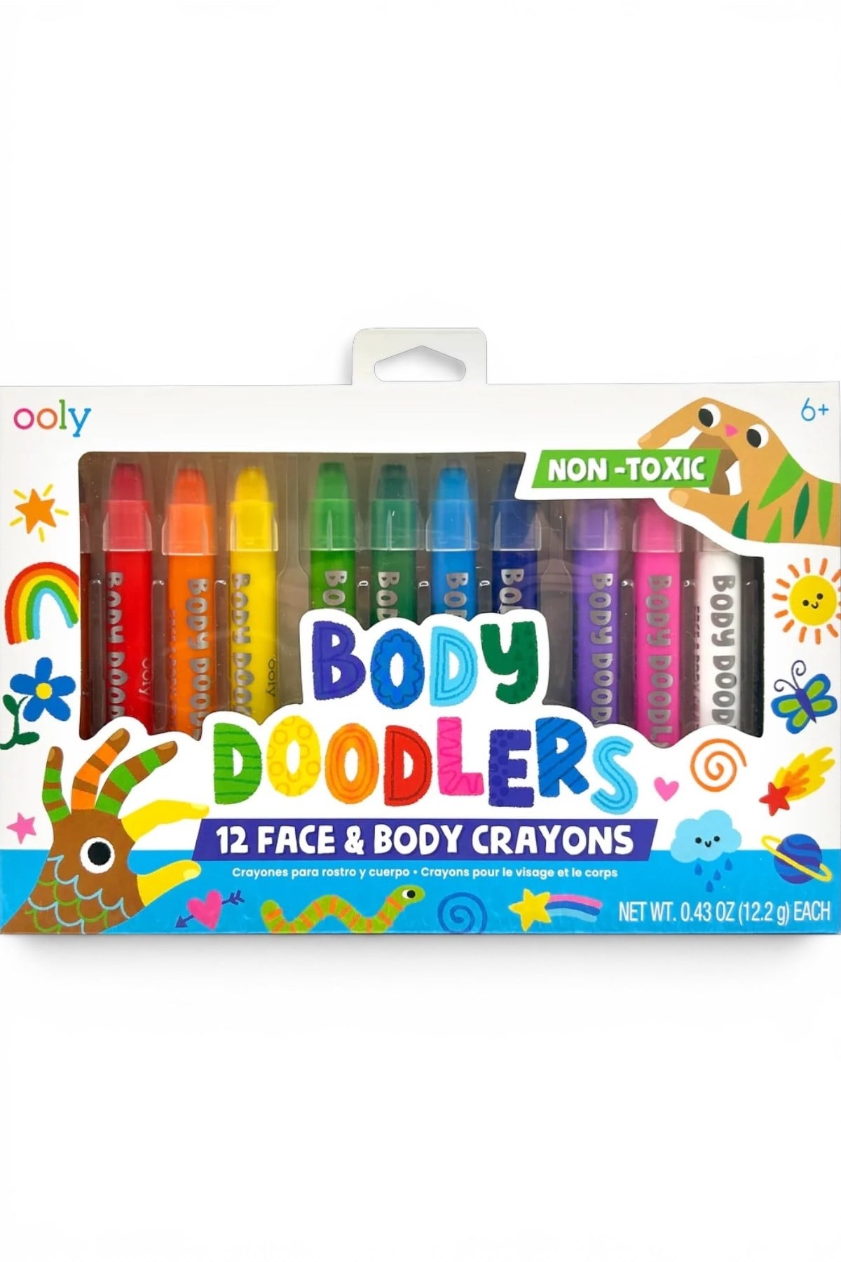 Ooly Body Doodlers 12li Yüz ve Vücut Boyası Çok Renkli