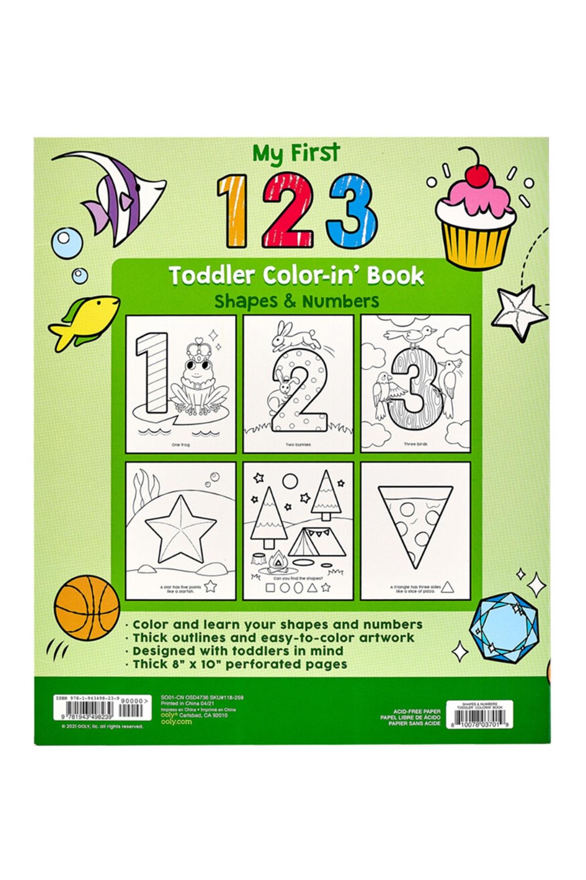 Ooly Boyama Kitabı - 123 Shapes & Numbers Çok Renkli