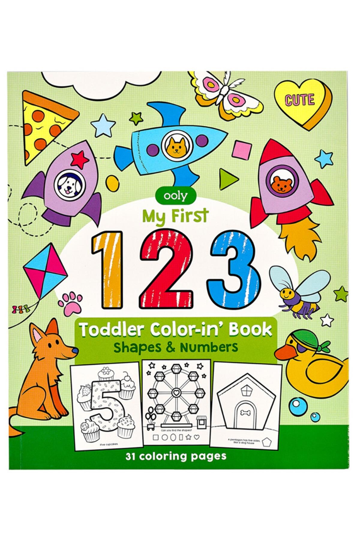 Ooly Boyama Kitabı - 123 Shapes & Numbers Çok Renkli