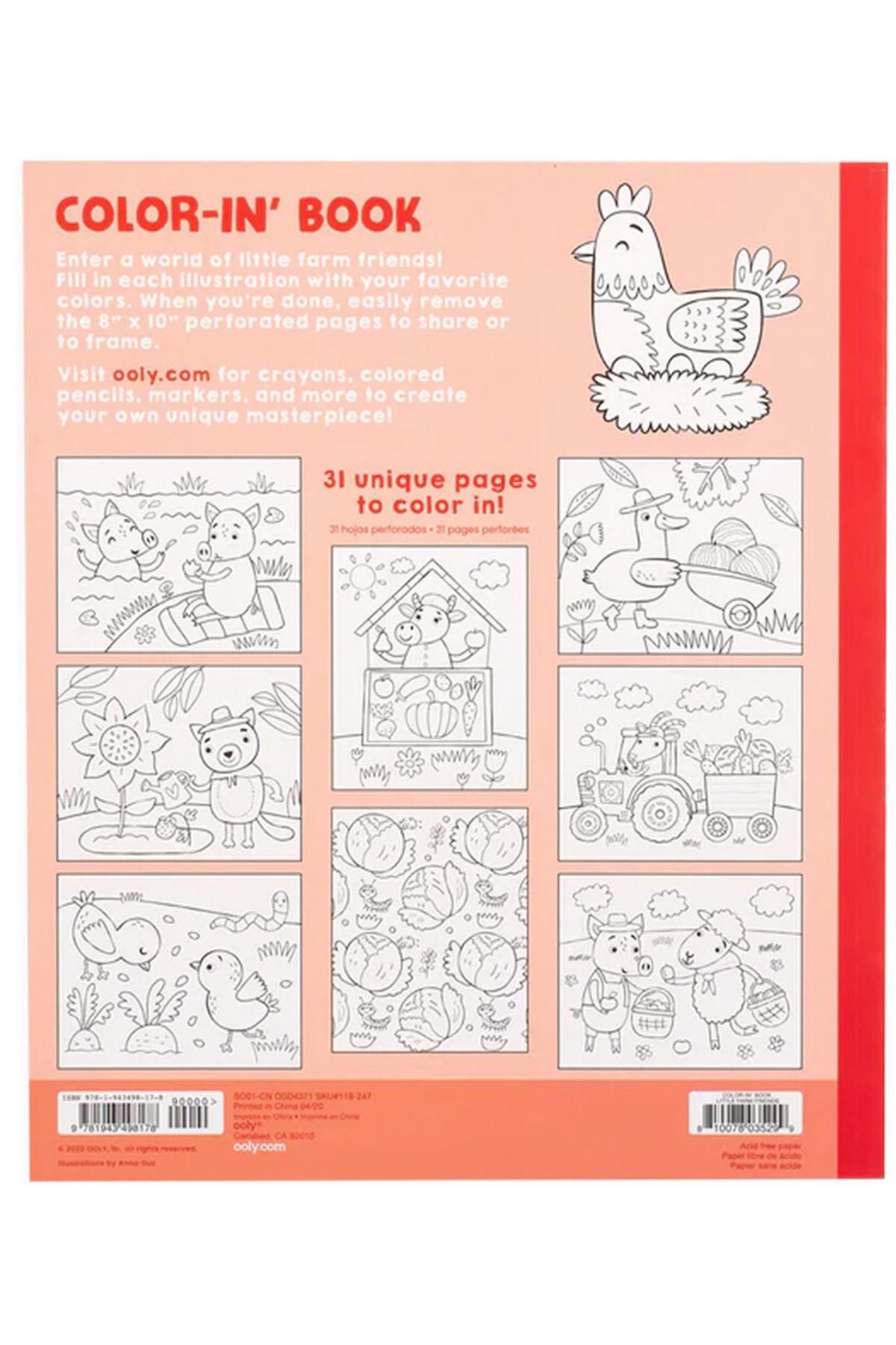 Ooly Boyama Kitabı - Little Farm Animals Çok Renkli