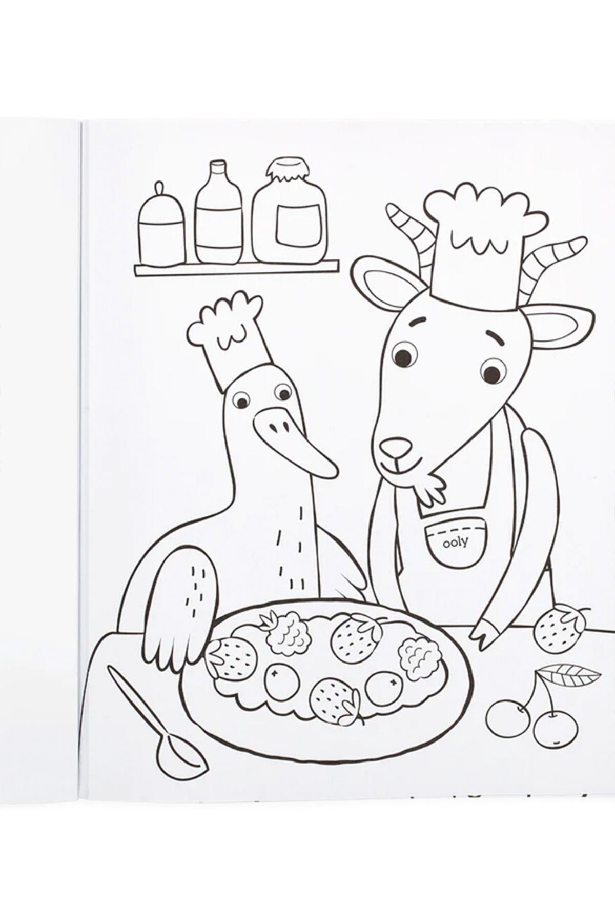 Ooly Boyama Kitabı - Little Farm Animals Çok Renkli