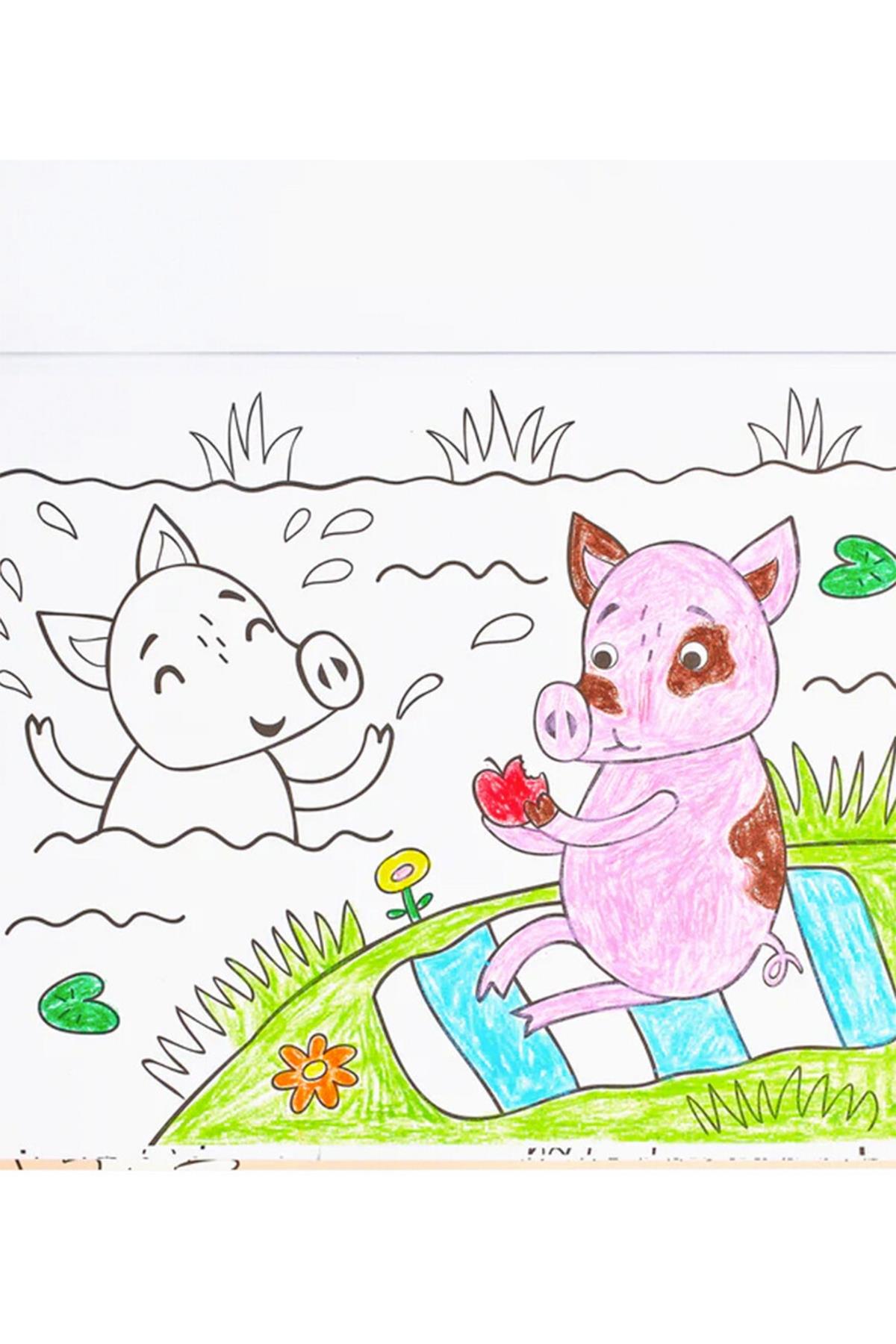 Ooly Boyama Kitabı - Little Farm Animals Çok Renkli