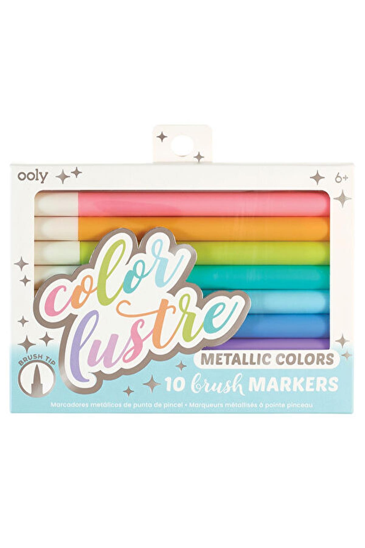 Ooly Color Lustre Fırça Uçlu 10lu Metalik Kalem Çok Renkli
