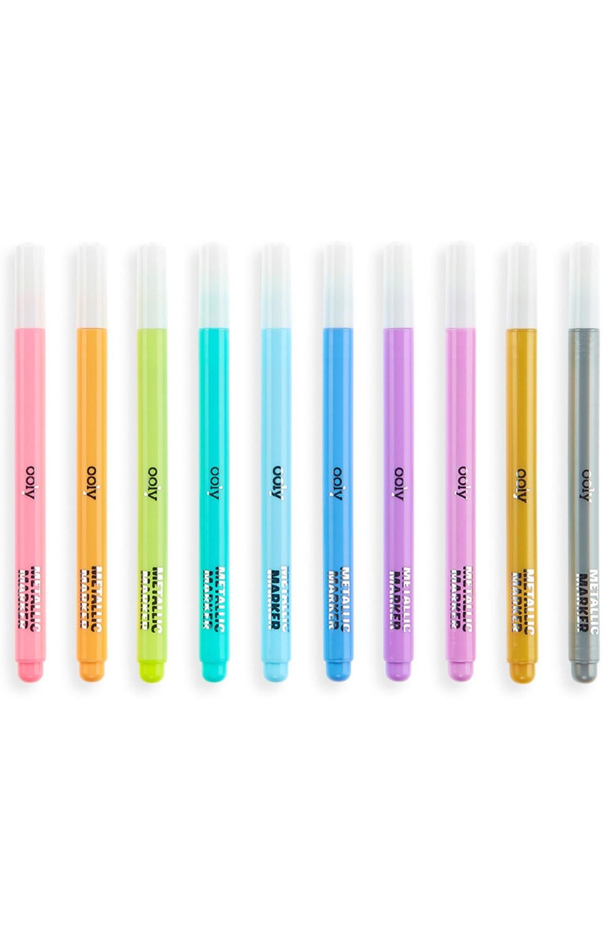 Ooly Color Lustre Fırça Uçlu 10lu Metalik Kalem Çok Renkli