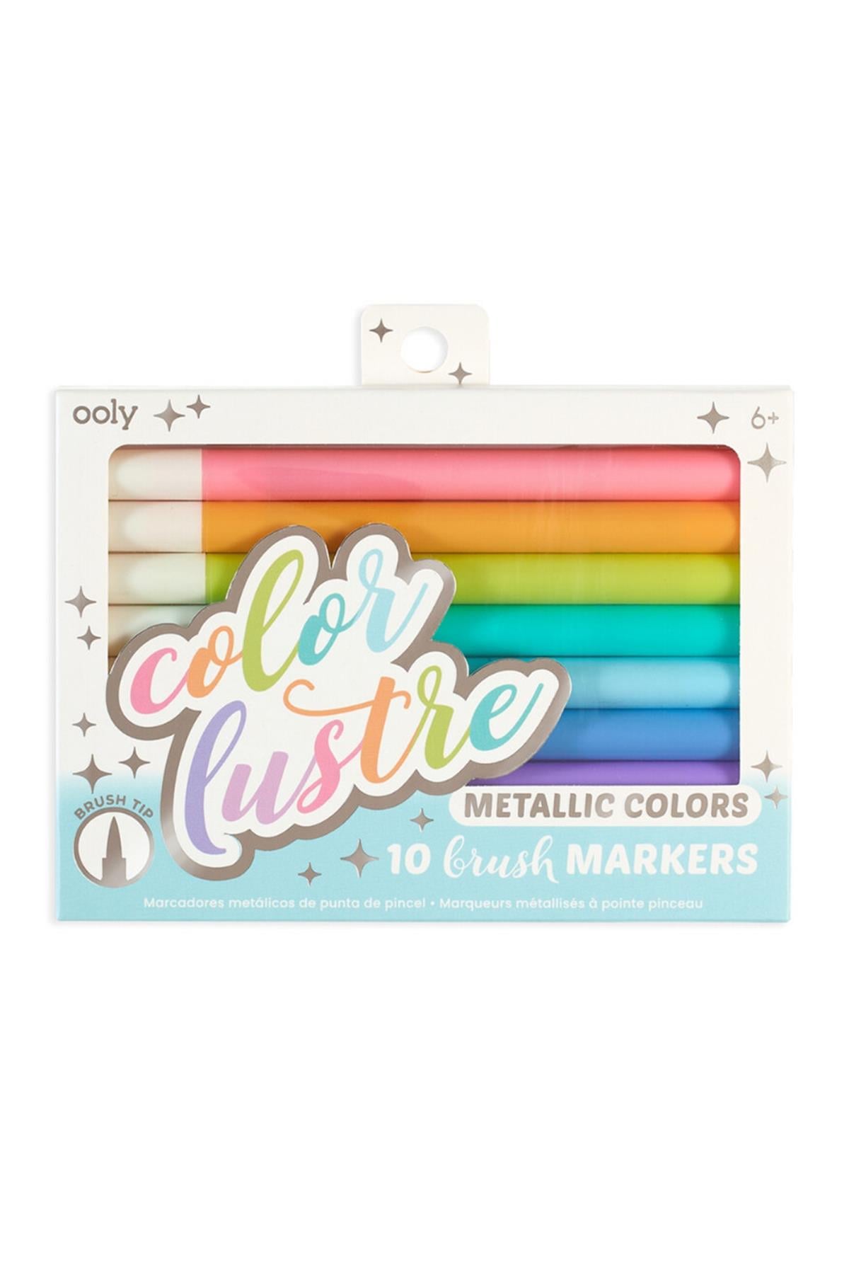 Ooly Color Lustre Fırça Uçlu 10lu Metalik Kalem Çok Renkli