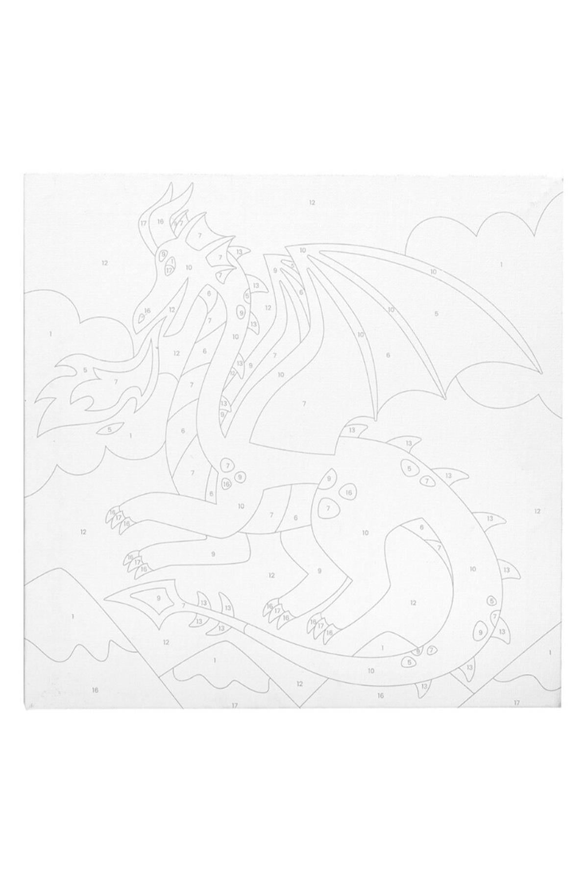 Ooly Colorific Canvas Sayılarla Boyama - Fantastic Dragon Çok Renkli