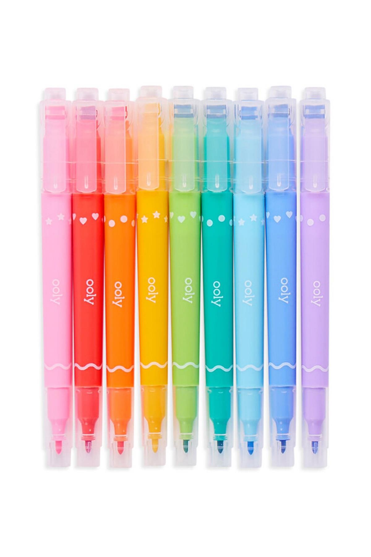 Ooly Confetti Stamp Çift Uçlu 9lu Keçeli Kalem Çok Renkli