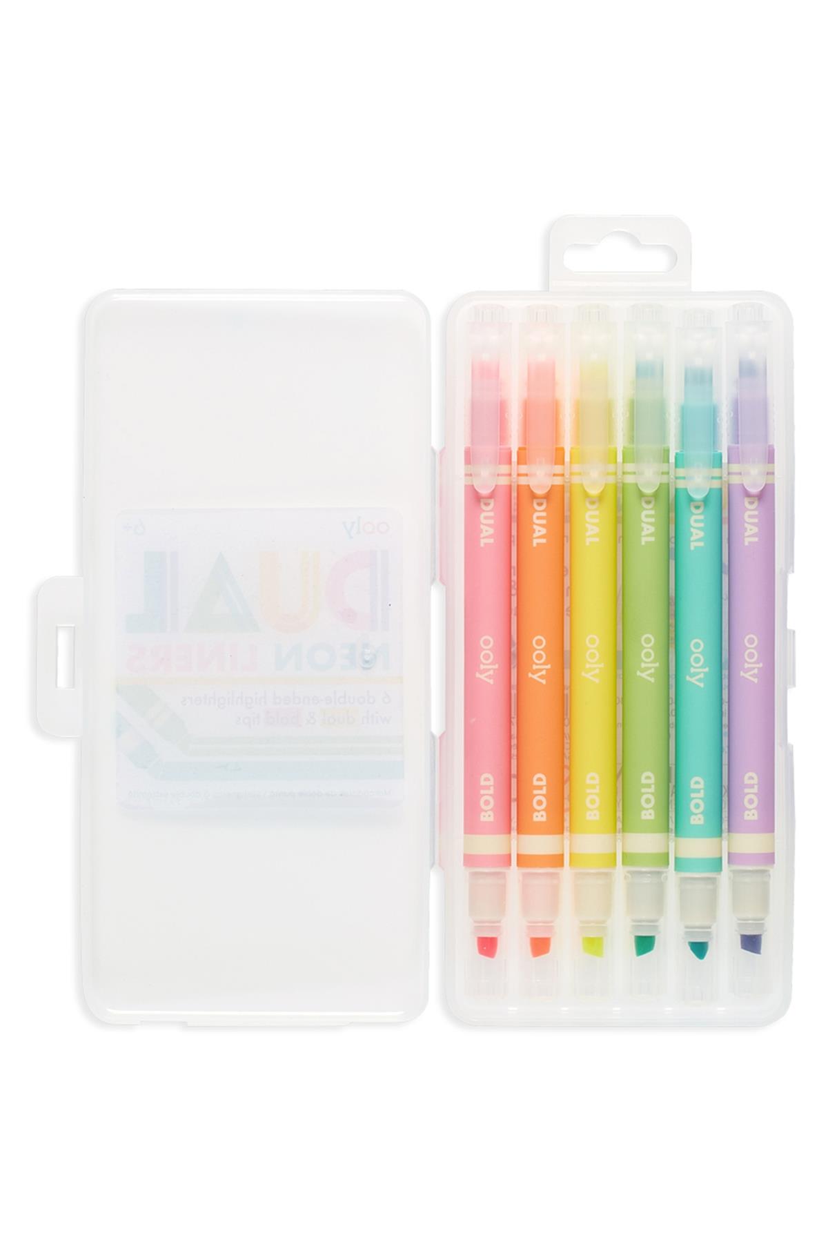 Ooly Dual Çift Uçlu Neon 6lu Highlighter Çok Renkli