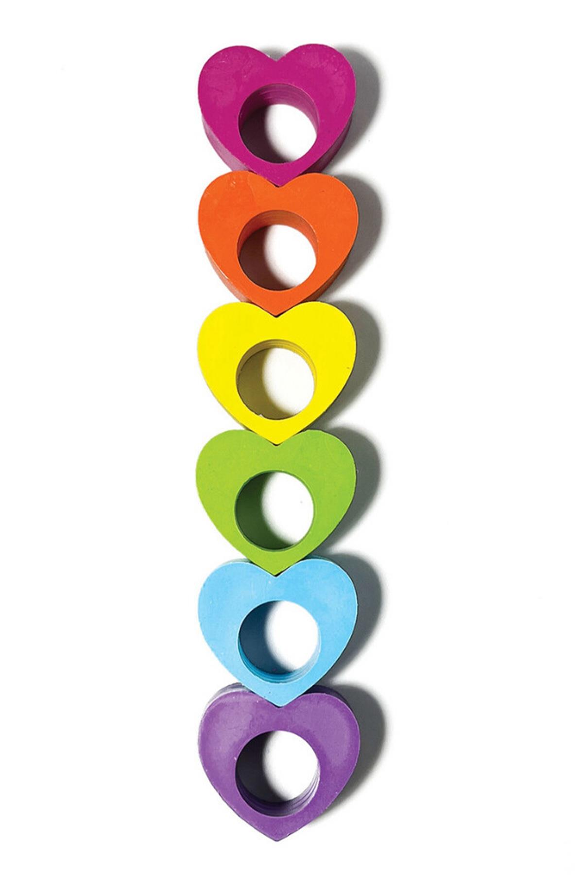 Ooly Heart Ring 6’lı Mum Boya Çok Renkli
