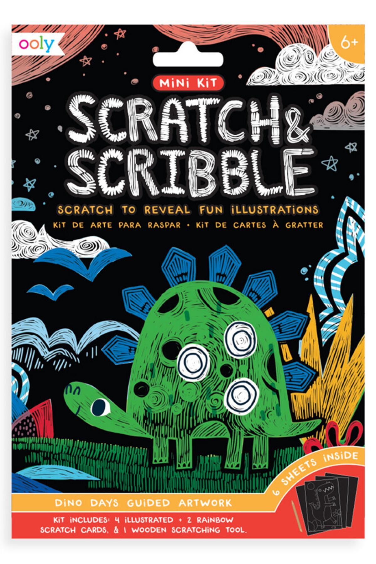 Ooly Mini Scratch & Scribble - Dino Days Çok Renkli