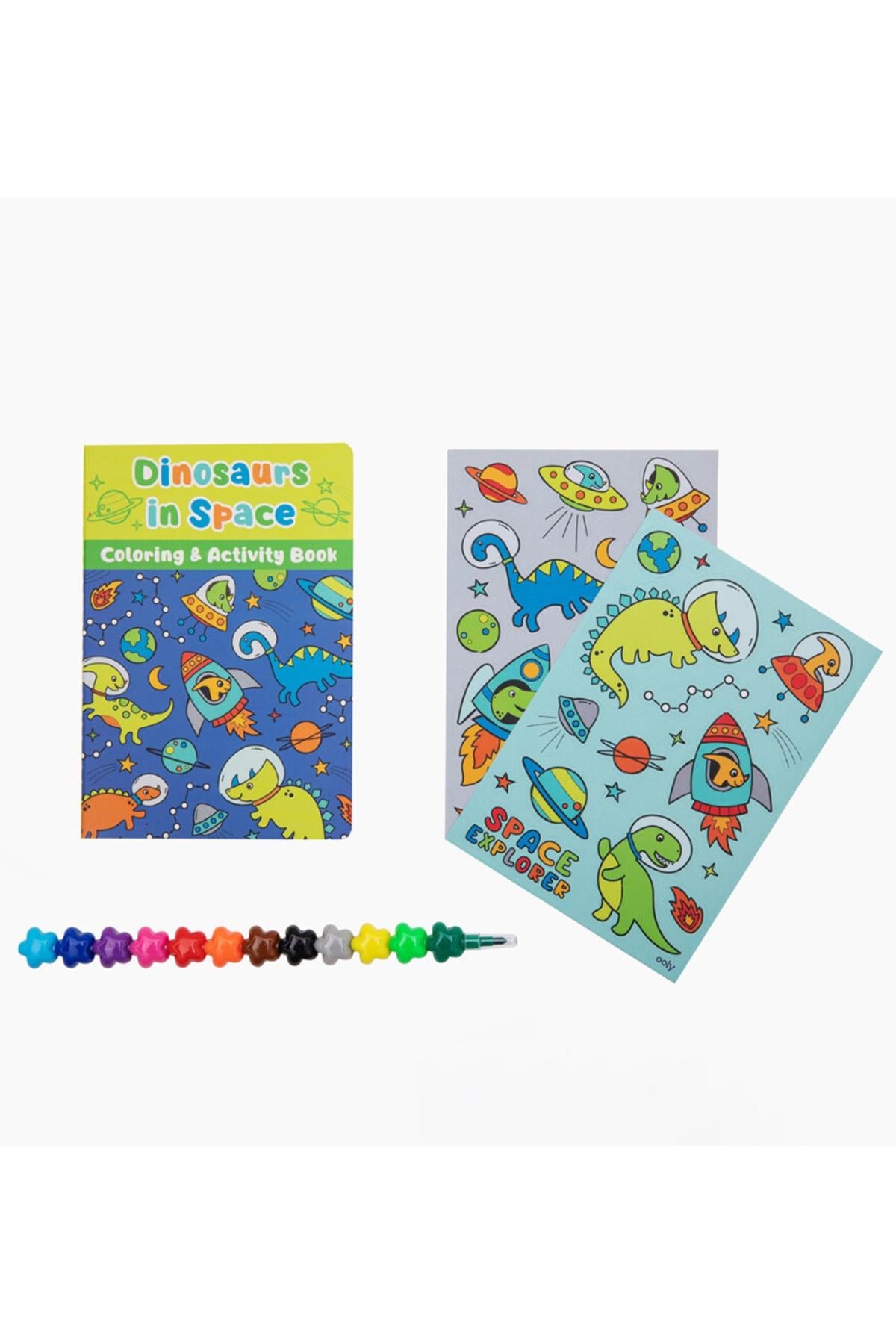Ooly Mini Traveler Boyama & Aktivite Çantası - Dinosaurs in Space Çok Renkli