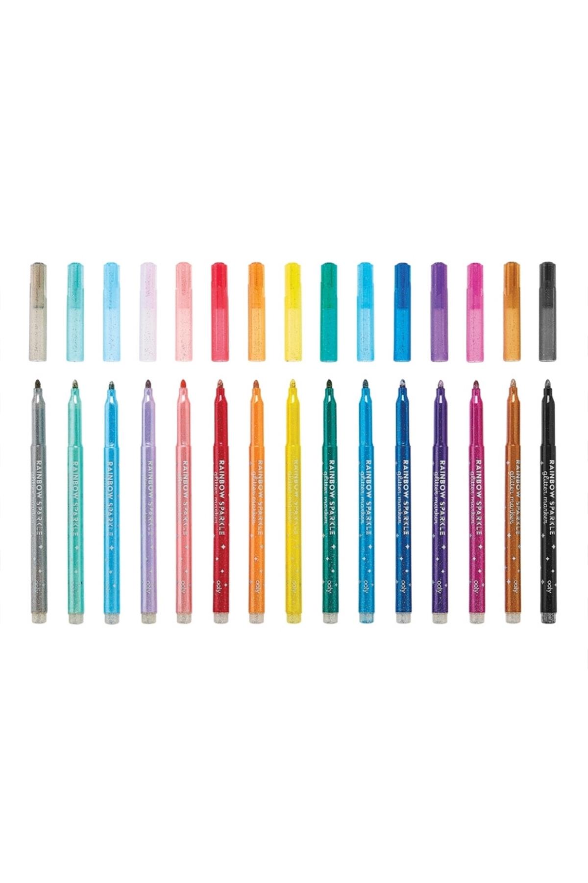 Ooly Rainbow Sparkle Simli 15li Keçeli Kalem Çok Renkli