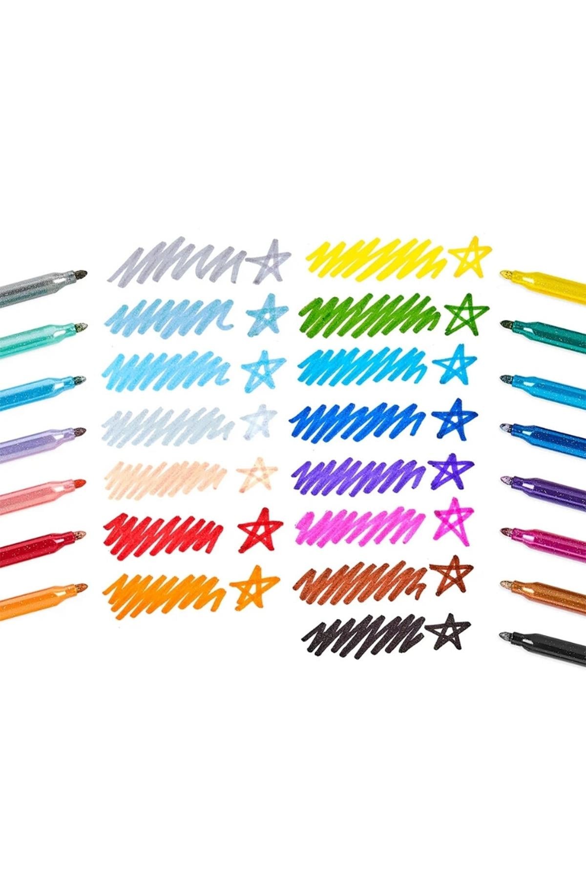Ooly Rainbow Sparkle Simli 15li Keçeli Kalem Çok Renkli