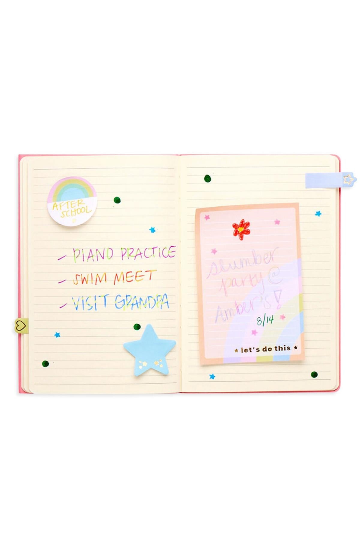 Ooly Side Notes Yapışkanlı Etiket Seti - Pastel Rainbows Çok Renkli