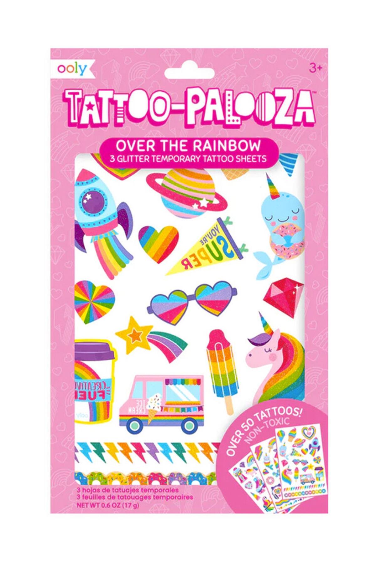 Ooly Tattoo Palooza Geçici Dövme Seti - Over The Rainbow Çok Renkli