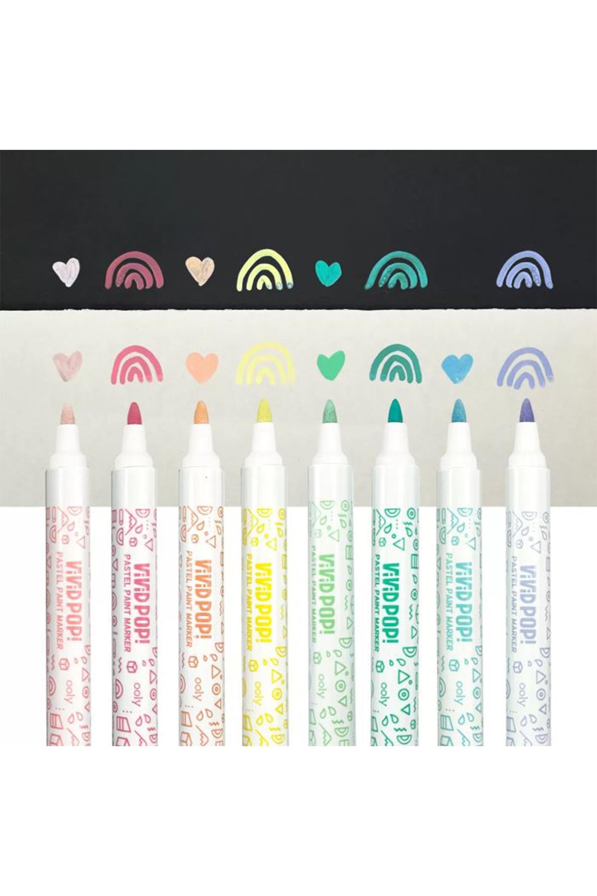 Ooly Vivid Pop! Su Bazlı 8li Keçeli Kalem - Pastel Çok Renkli