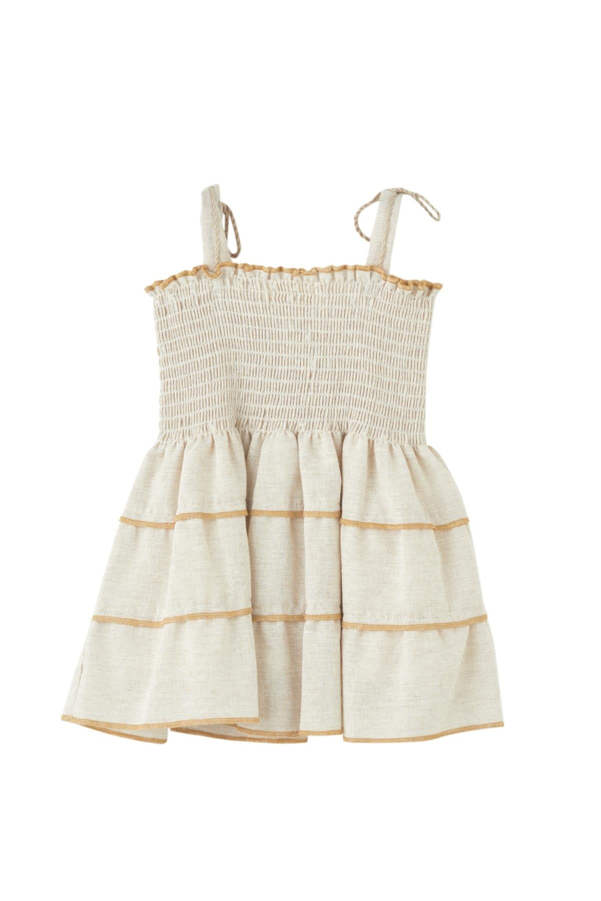 Patique / Boho Gipeli Elbise Krem