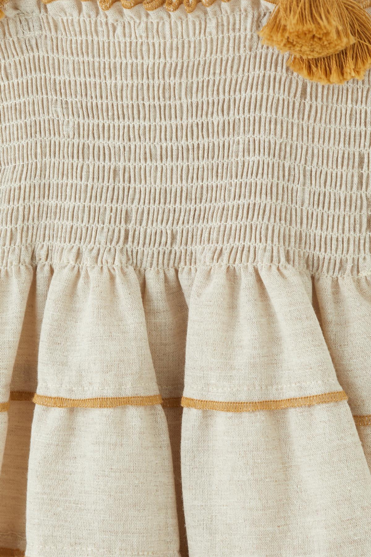 Patique / Boho Gipeli Elbise Krem
