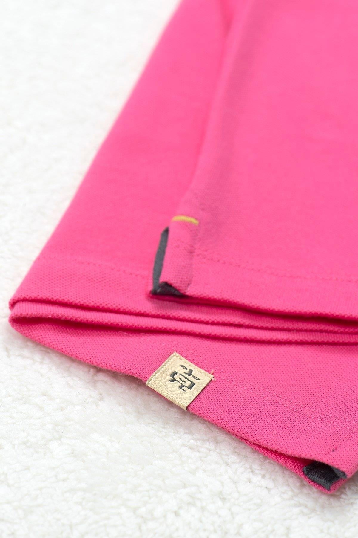 Beetlebeez / Pink Zebra Kısa Kollu Çocuk Polo Yaka T-shirt Pembe