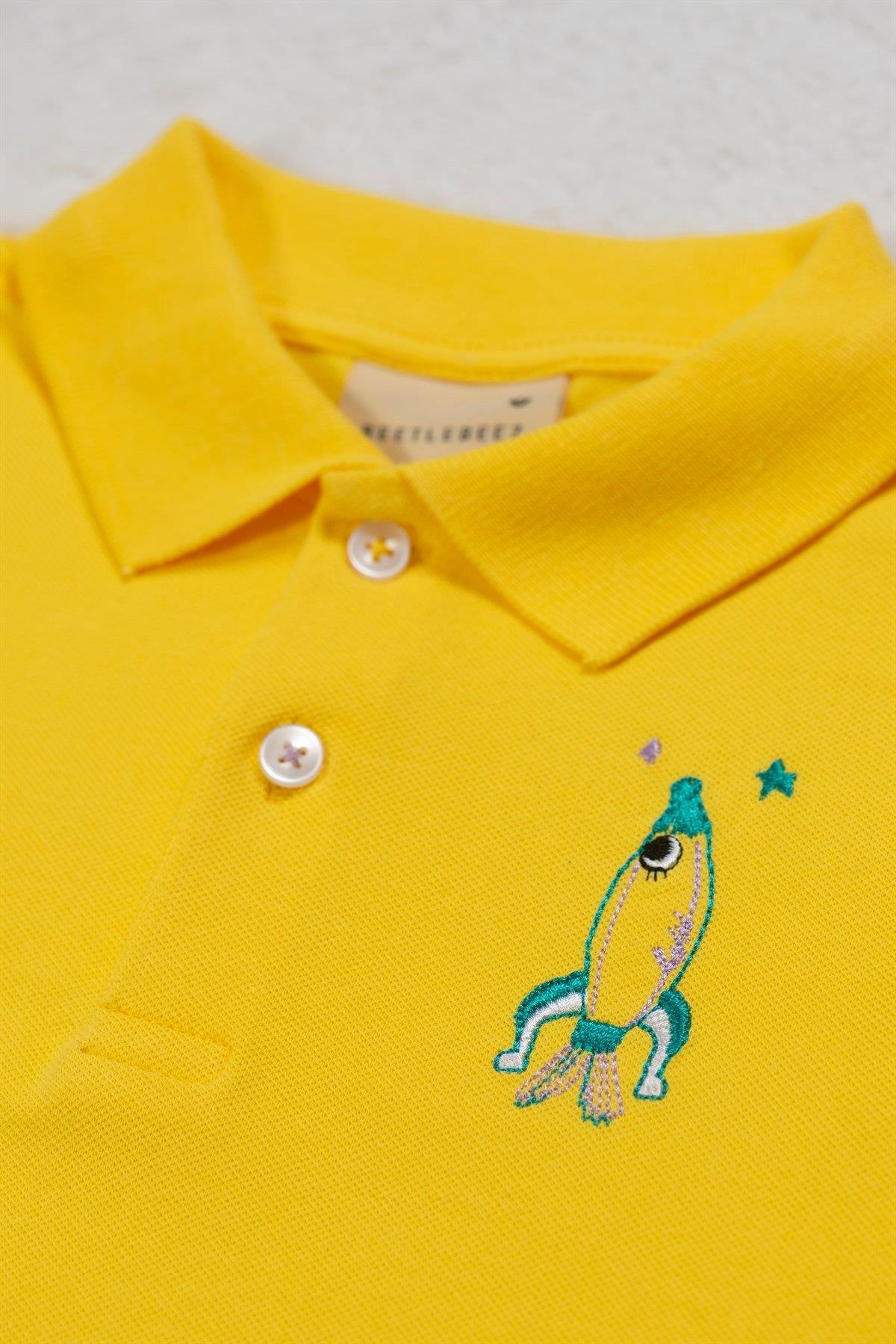 Beetlebeez / Rocket Fish Kısa Kollu Çocuk Polo Yaka T-shirt Sarı