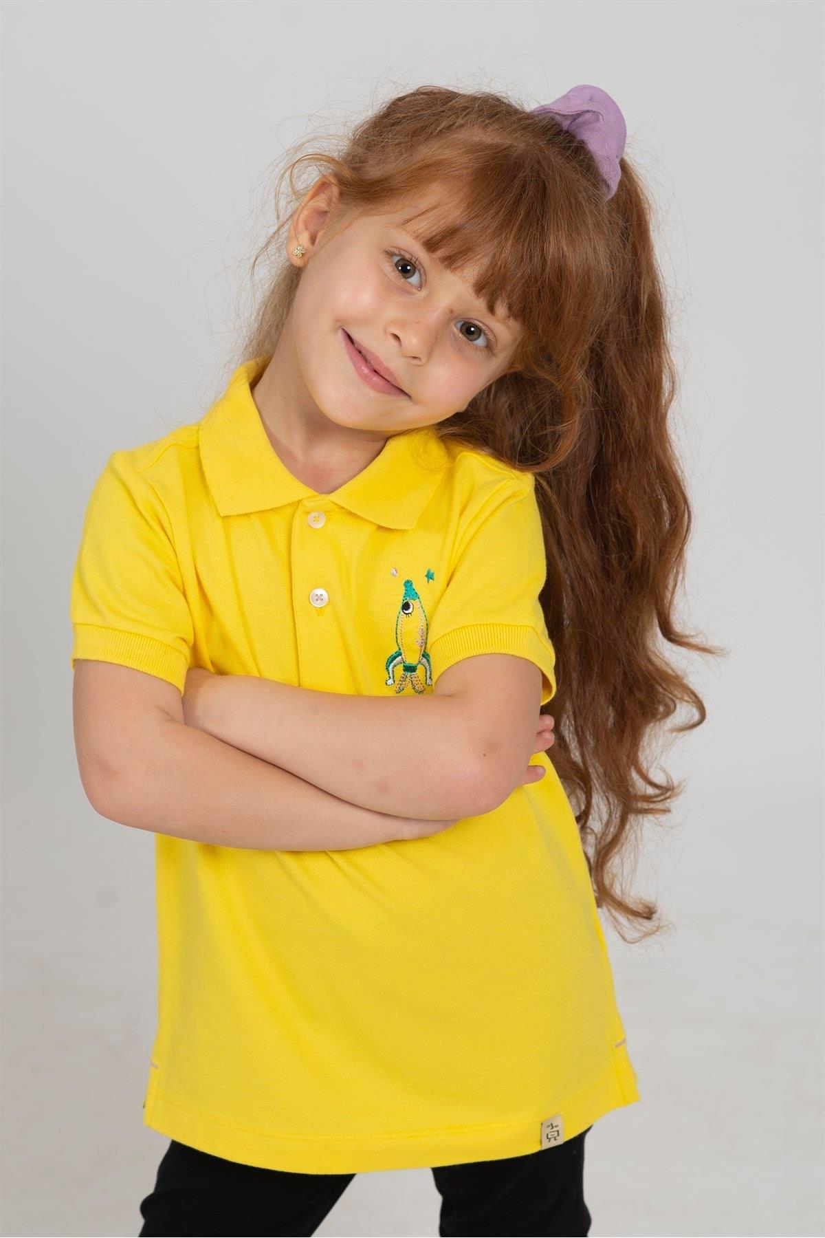 Beetlebeez / Rocket Fish Kısa Kollu Çocuk Polo Yaka T-shirt Sarı