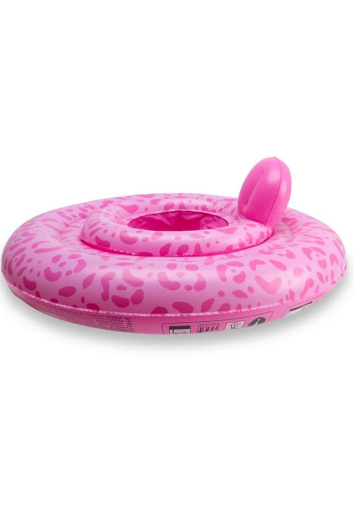 Swim Essentials Leopard Pink Bebek Sırt Destekli Yüzme Simidi 0-1 Yaş Çok Renkli