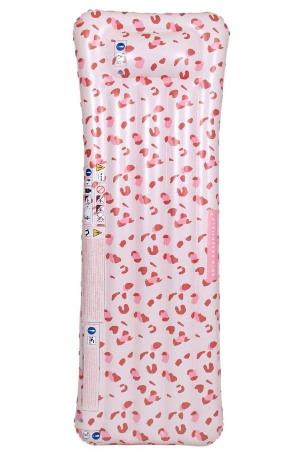 Swim Essentials Leopard Pink Şişme Deniz ve Havuz Yatağı 177cm Çok Renkli