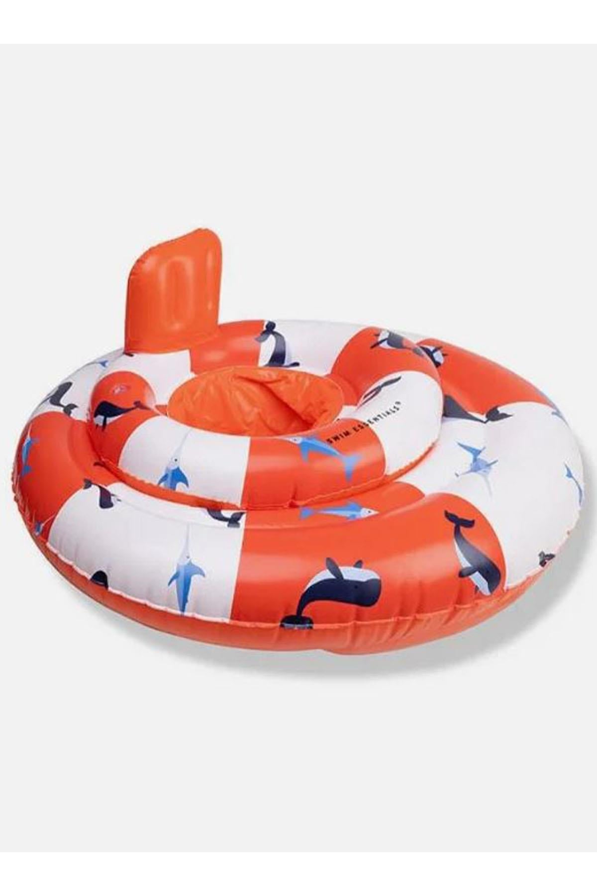 Swim Essentials Ocean Stripes Bebek Sırt Destekli Yüzme Simidi 0-1 Yaş Çok Renkli