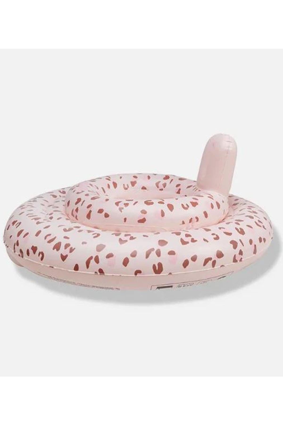 Swim Essentials Old Pink Leopard Bebek Sırt Destekli Yüzme Simidi 0-1 Yaş Çok Renkli