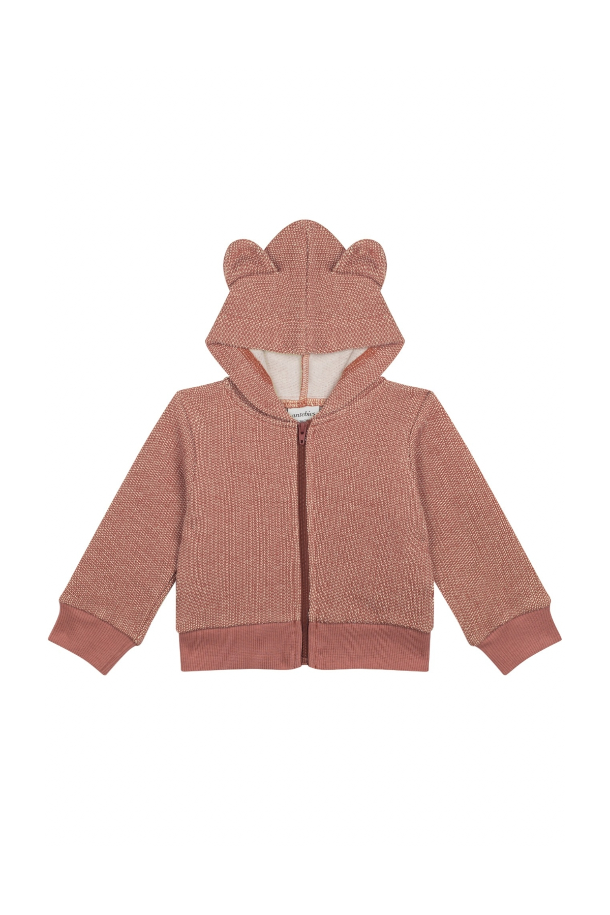 Antebies / Turuncu Futter Ayı Kulaklı Sweatshirt Pantolon Set Turuncu