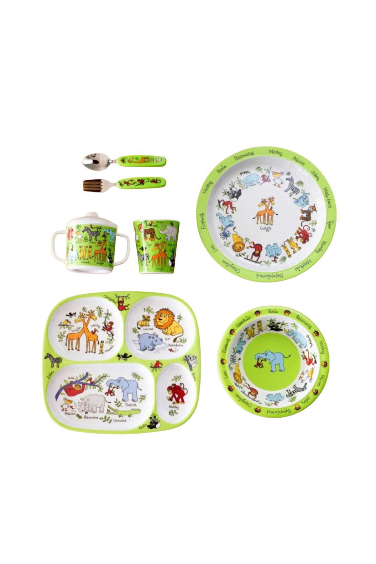 TYRRELL KATZ BEBEKLER İÇİN MİNİ BÖLMELİ TABAK JUNGLE Çok Renkli