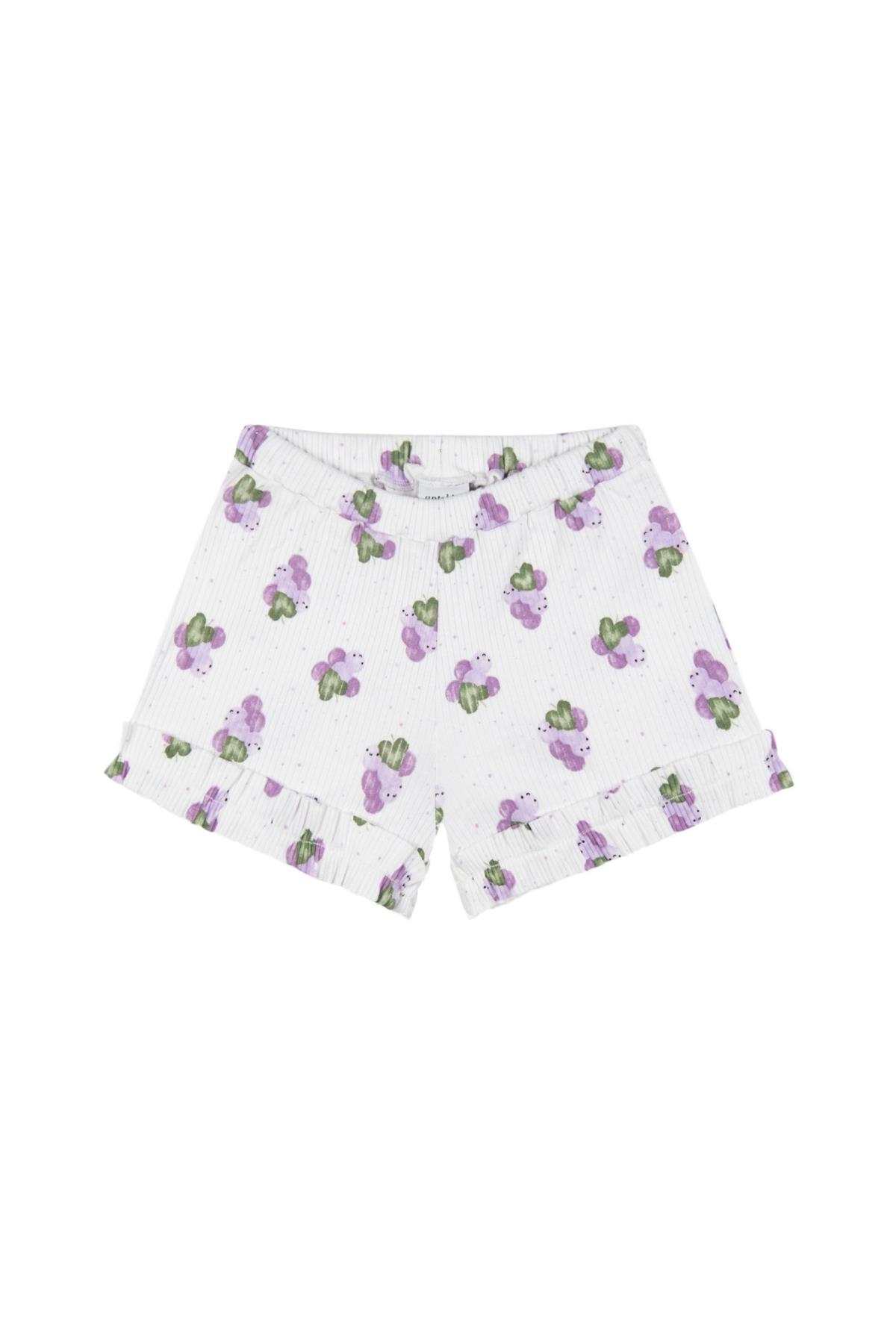 Üzüm Sezonu Şortlu Pijama Takımı Mor