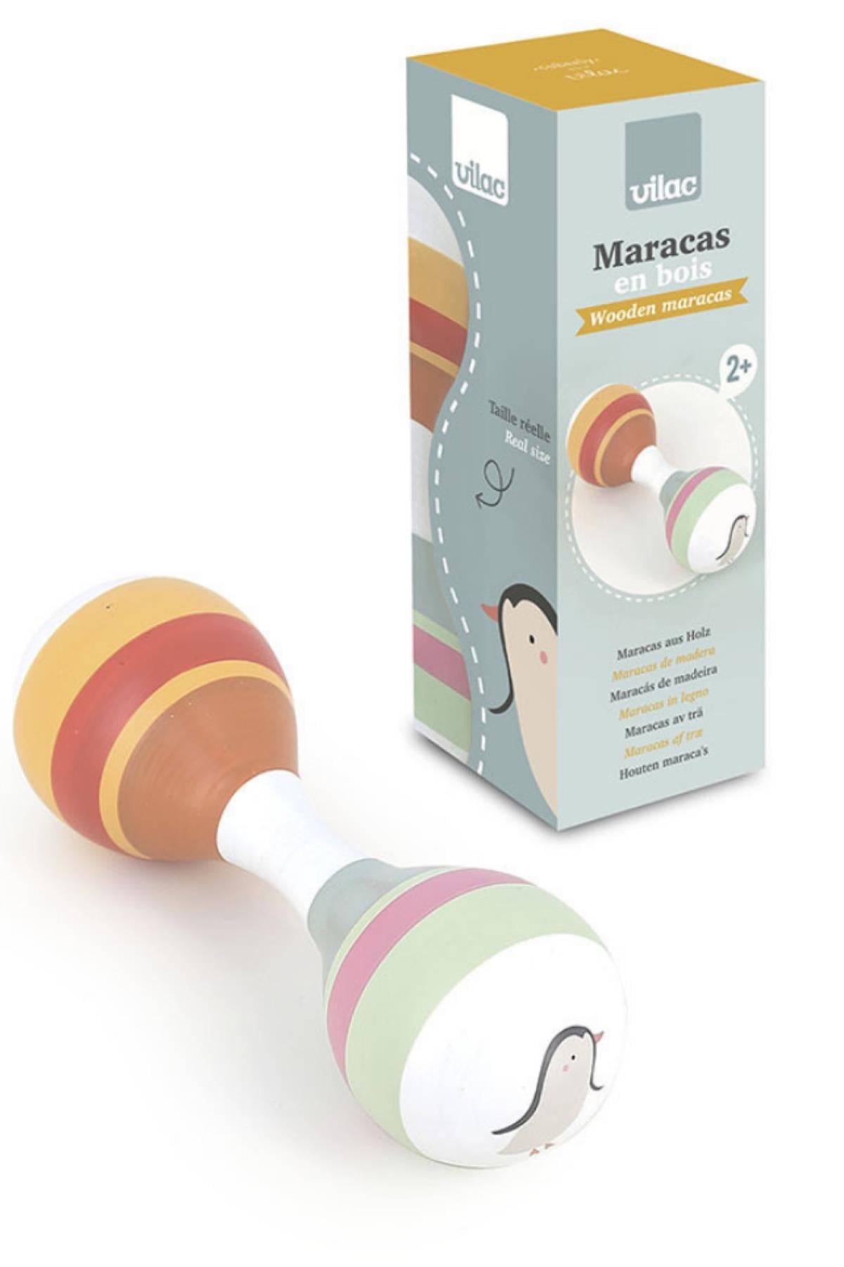 Vilac - Ahşap Marakas Çok Renkli