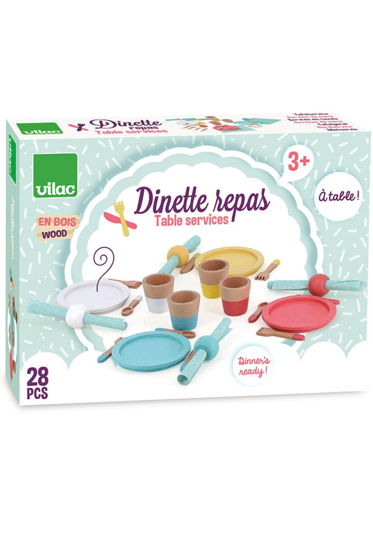 Vilac - Ahşap Yemek Seti Çok Renkli