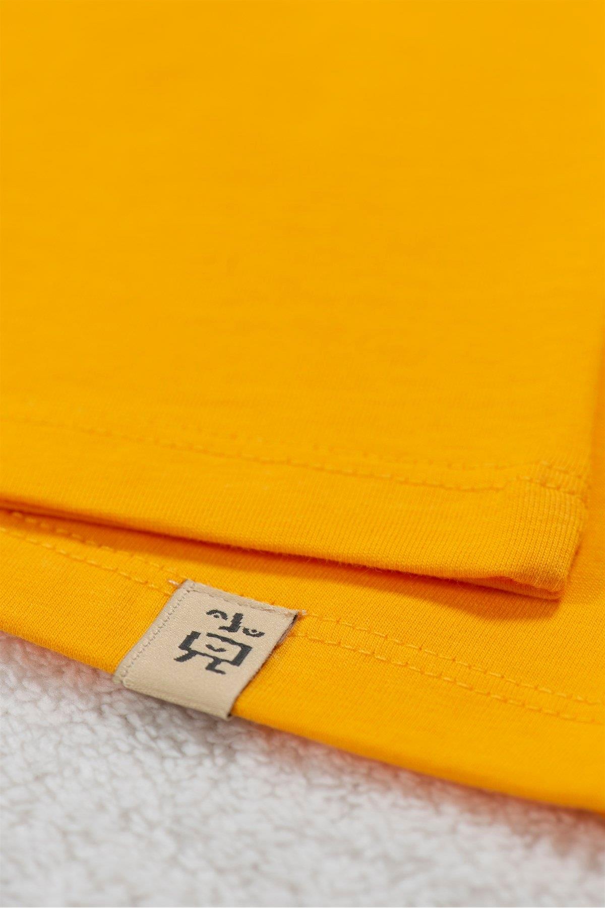 Yellow Scateboarder Fish Kısa Kollu Çocuk T-Shirt Sarı