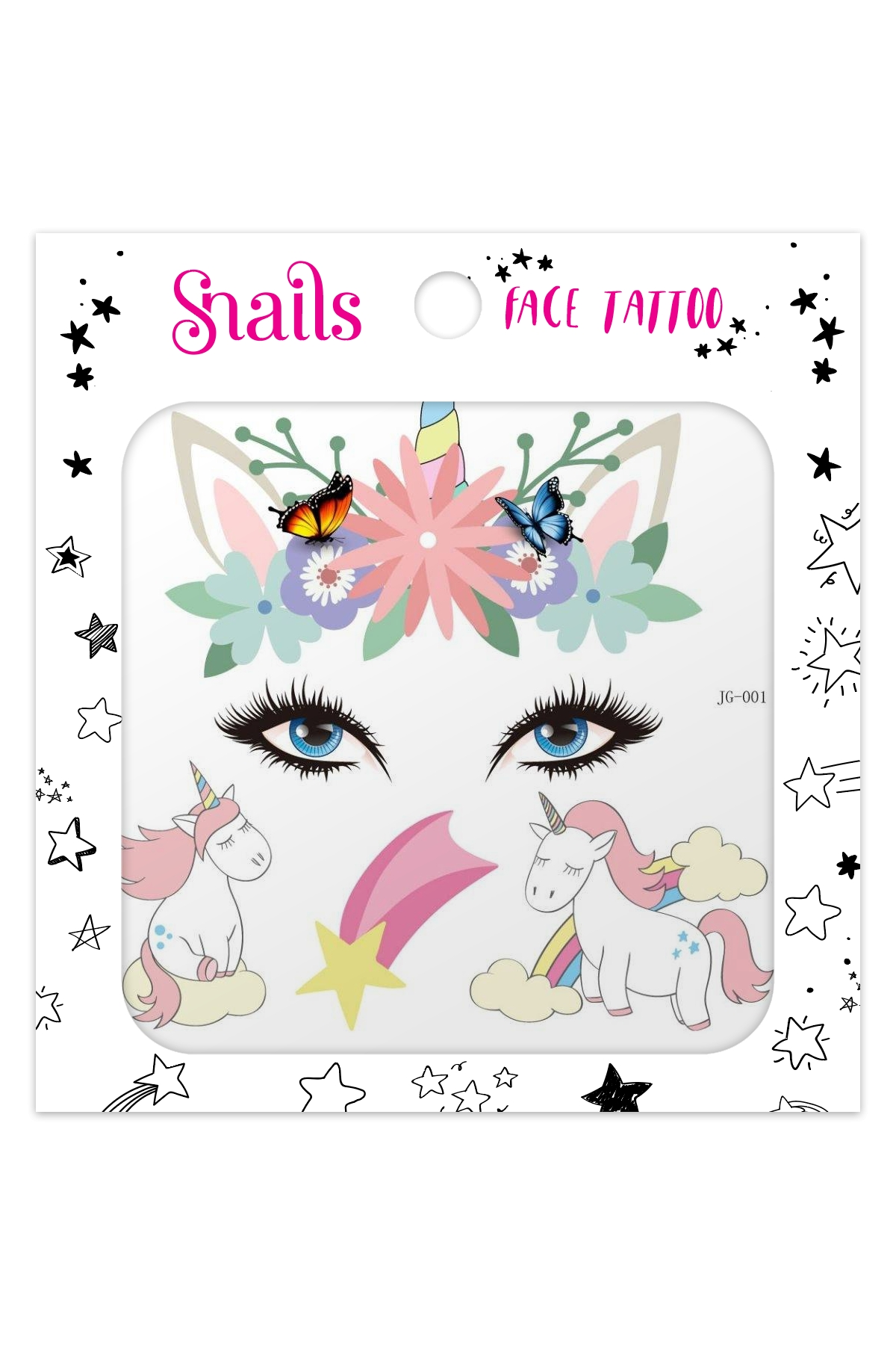 Yüz Dövmesi – Unicorn Star Çok Renkli