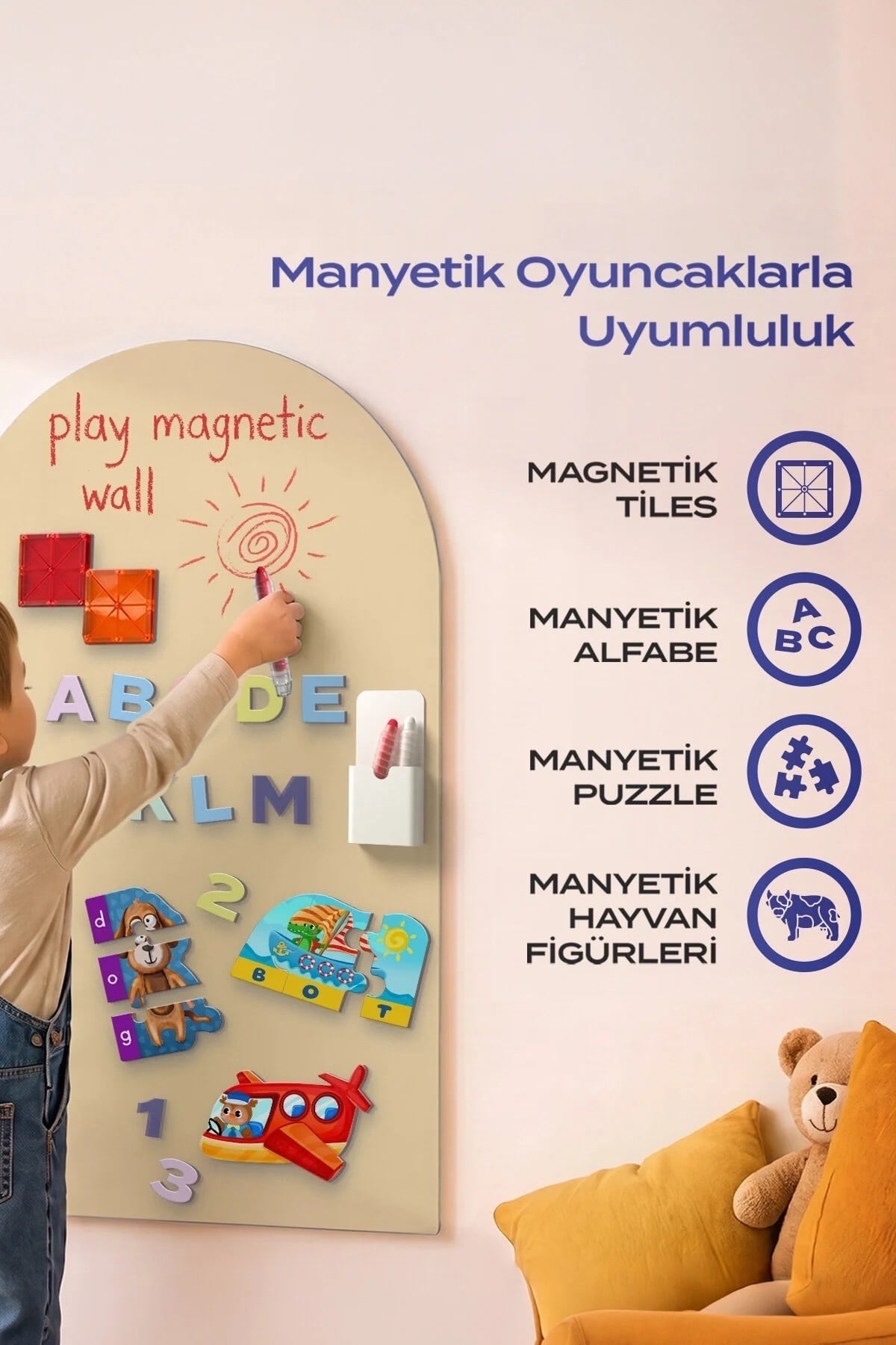 Zigo Toys / Manyetik Duvar Panosu - Yulaf Bej
