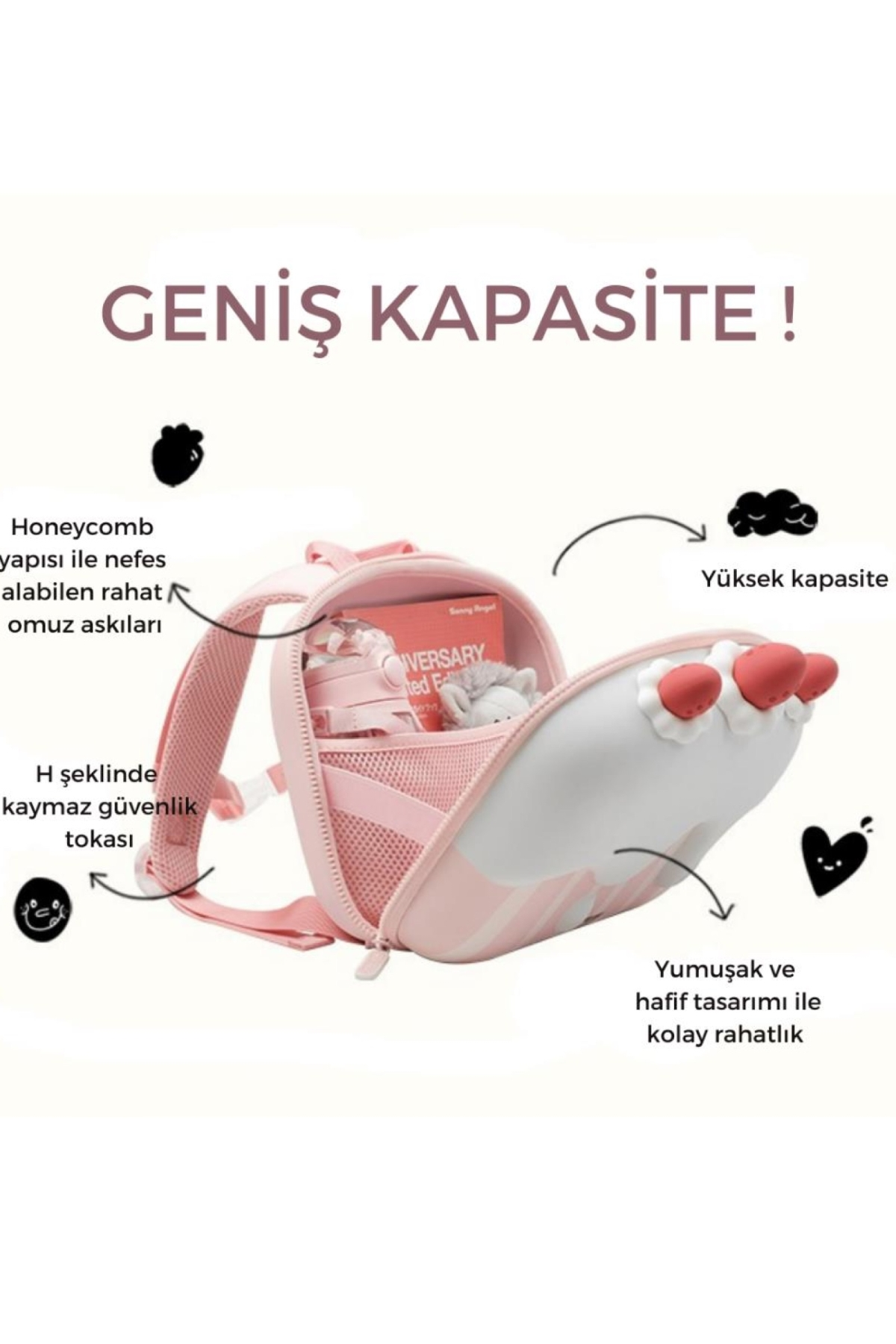 Zoyzoii Delicious Serisi Sırt Çantası / Cream Cake Çok Renkli