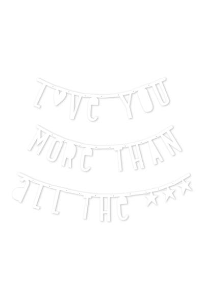 A Lıttle Lovely Company HARF BANNER (LOVE YOU) Beyaz