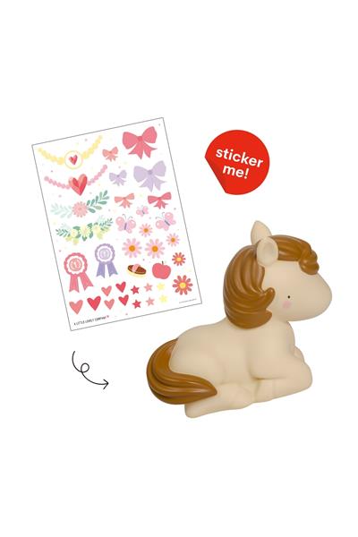 A Lıttle Lovely Company ORTA BOY AT GECE LAMBASI, STICKER SETLİ ÇokRenkli