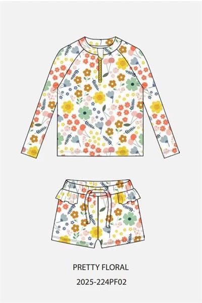 Alt Üst Kız Bebek Set - Pretty Floral Çok Renkli