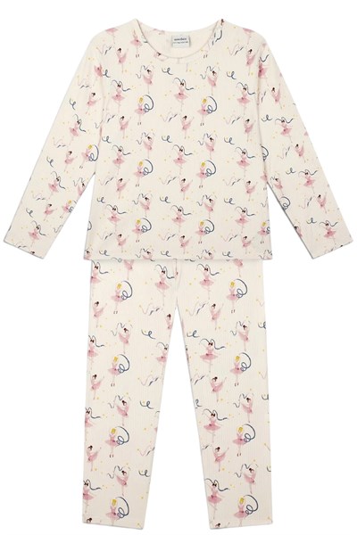 Antebies / Bale Masalı Uzun Kollu Taytlı Pijama Takımı Pembe