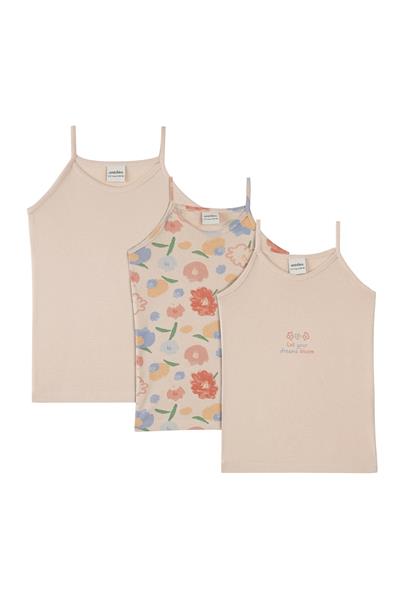 Antebies / Çiçek Buketi Atlet Üçlü Set Pembe